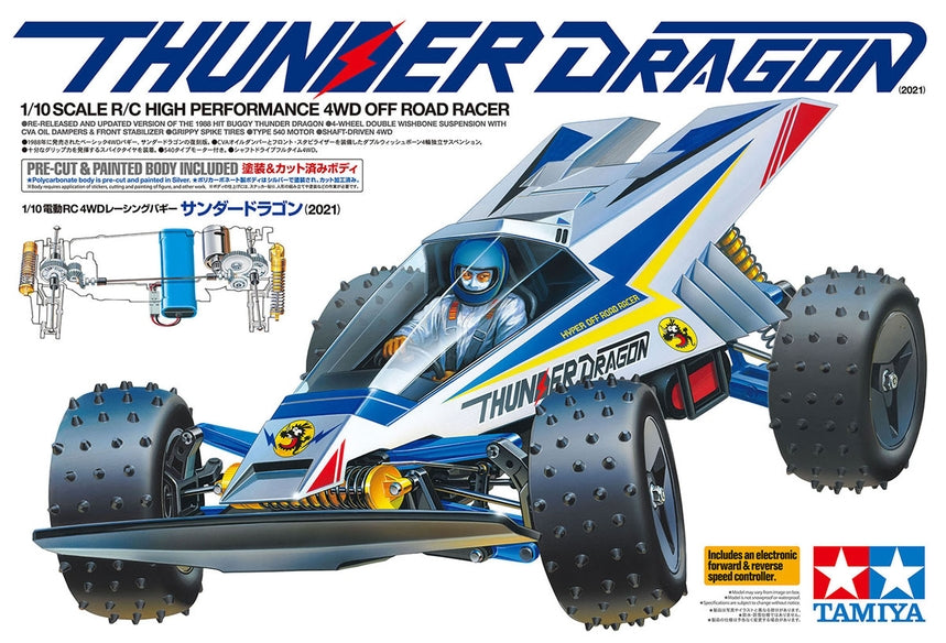 Tamiya Thunder Dragon (2021) w/ Painted Body - Inc.ESC